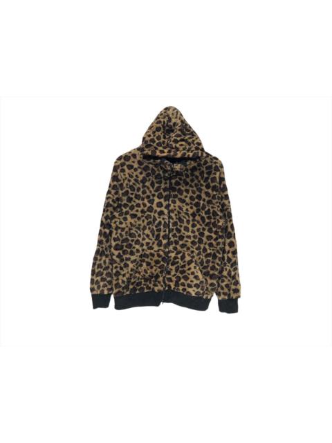 Other Designers Vintage Modish Gaze Leopard Design Fleece Hoddie