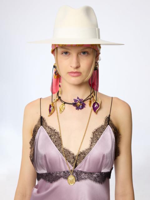 NINA RICCI Cream Felt Fedora Hat