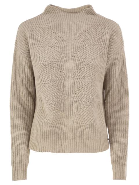 Herno Herno Women Pure Wool Jumper With Textured Knit And High Neck
