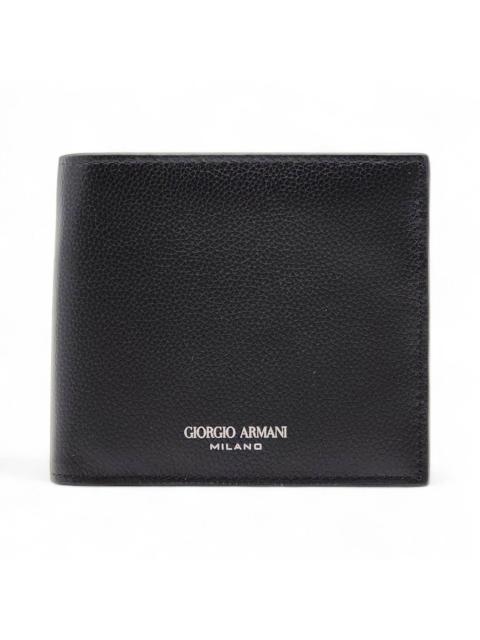 GIORGIO ARMANI Black Leather Bifold Men's Wallet - New in Box