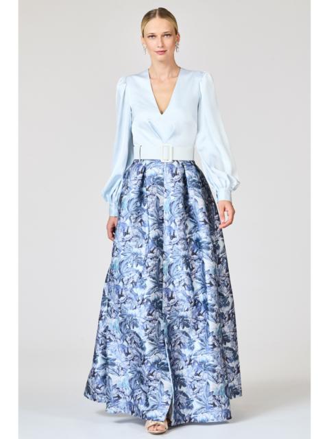 SACHIN & BABI ZOE GOWN - CELESTIAL BLUE/FROZEN FLORA