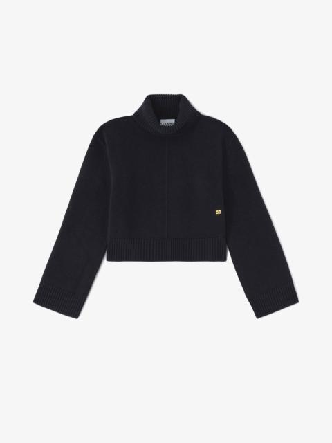 GANNI WOOL TURTLENECK SWEATER