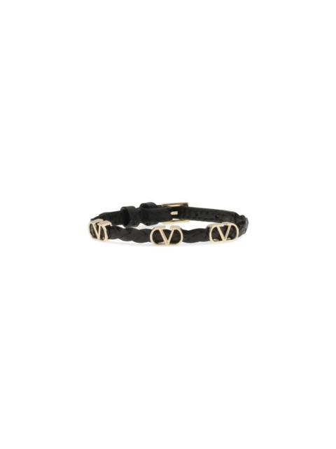 Valentino Valentino Garavani Women Vlogo Signature Braided Leather Bracelet