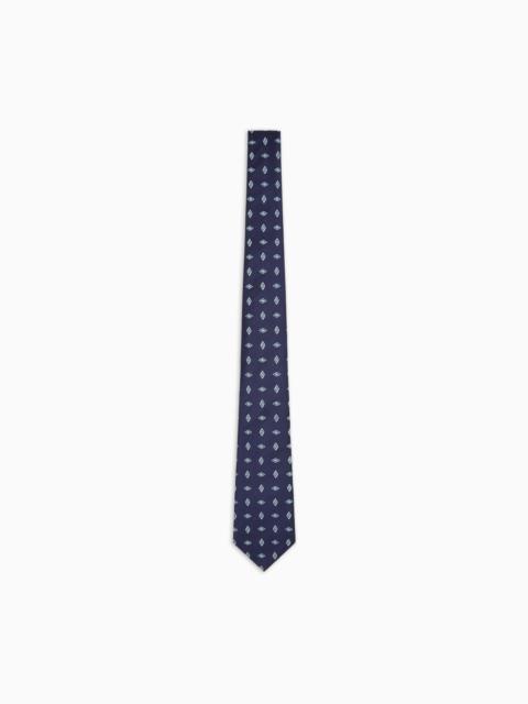 GIORGIO ARMANI SILK TIE WITH GEOMETRIC JACQUARD MOTIF