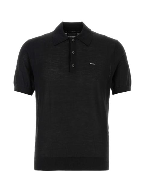 Prada Prada Men Black Wool Polo Shirt