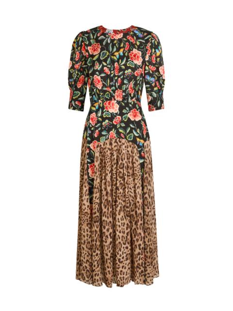 RIXO Rixo Meg Printed Crepe de Chine Midi Dress