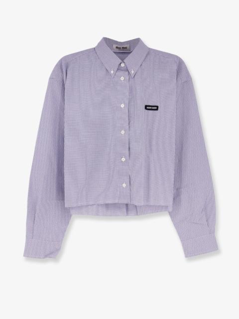 Miu Miu Miu Miu Women Pin Check Cotton Shirt