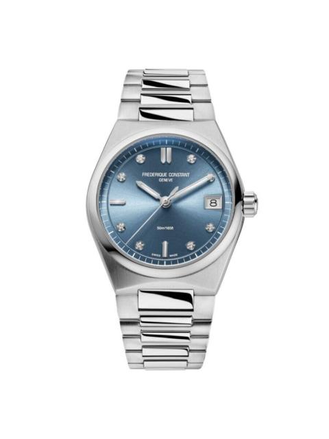 Other Designers Frederique Constant Highlife Quartz Diamond Blue Dial Ladies Watch FC-240LND2NH26B