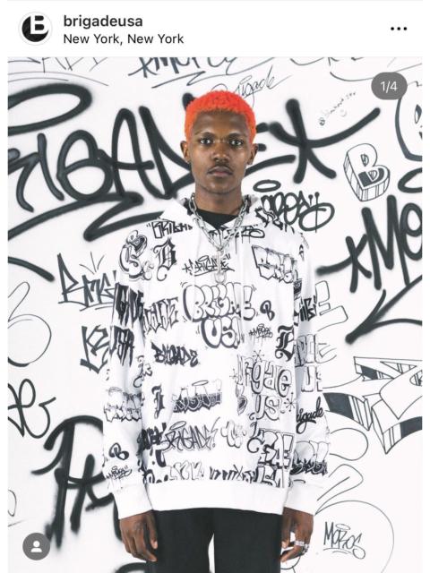 Other Designers 2018 BRiGADE x MOROS ALLOVER PRiNT HANDSTYLE GRAFFiTi HOODiE