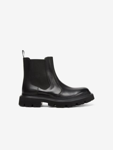 CORNELIANI Black aged calfskin Beatles boots
