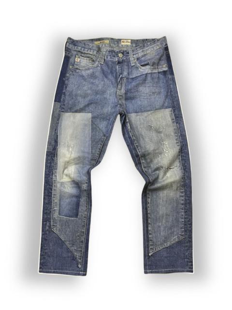 DISTRESSED PRINTED AG ADRIANO GOLDSCHMIED DENIM PANTS
