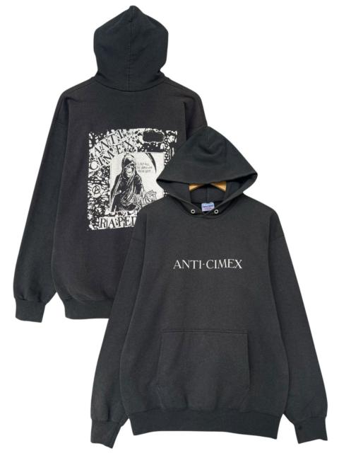 Other Designers Vintage 90s Anti Cimex Punk Rock Band Black Hoodie