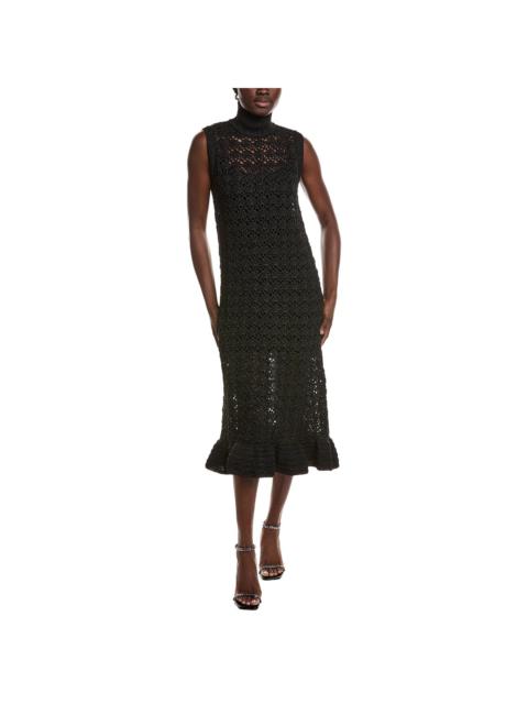 GANNI GANNI High Neck Crochet Midi Dress