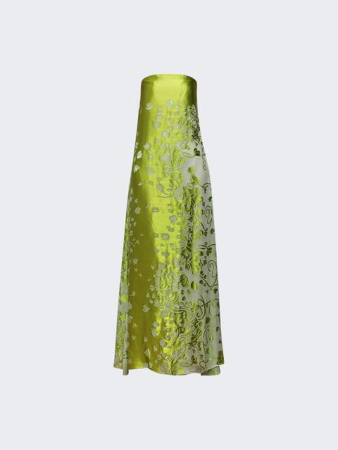 CHRISTOPHER ESBER Burnout Strapless Dress Mint And Sour Green
