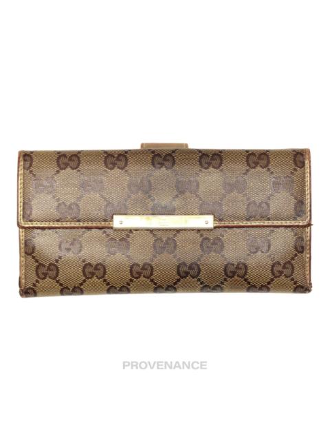 GUCCI Gucci Long Wallet - GG Supreme Bronze