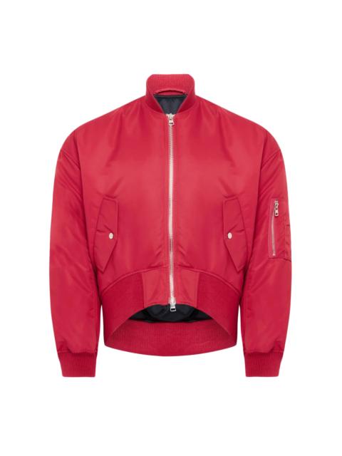 JW Anderson OVERSIZED CURVED HEM BOMBER JACKET - RUBY