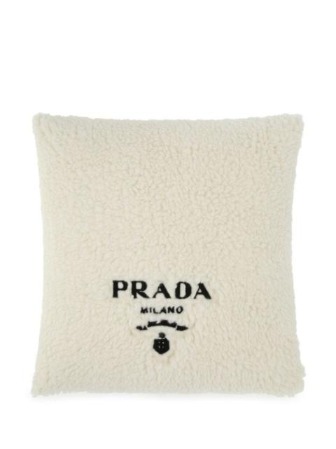 Prada Unisex Ivory Eco Fur Pillow