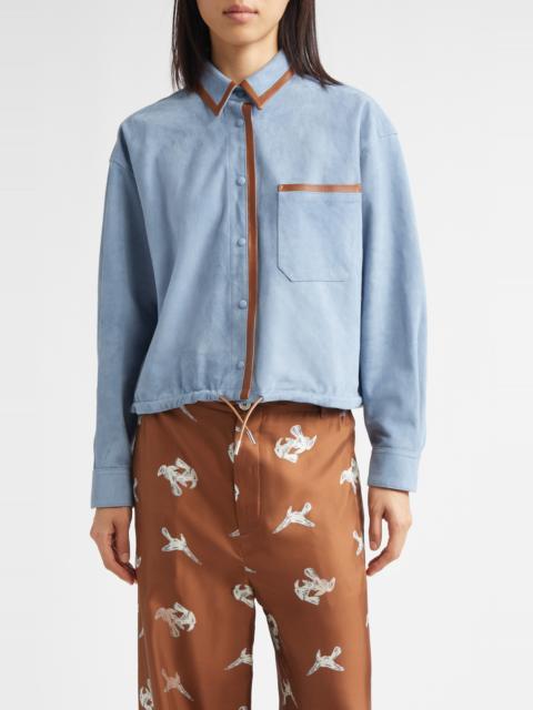Marni Marni Suede Drawstring Overshirt in 00B31Sky at Nordstrom