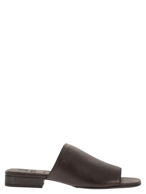 Brunello Cucinelli Brunello Cucinelli Women Riding Calfskin Mules With Jewellery