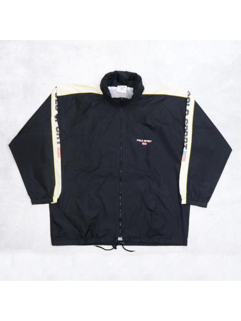 Other Designers Vintage 90s POLO SPORT By Ralph Lauren Big Logo Spellout Windbreaker Hoodie Jacket Made In USA