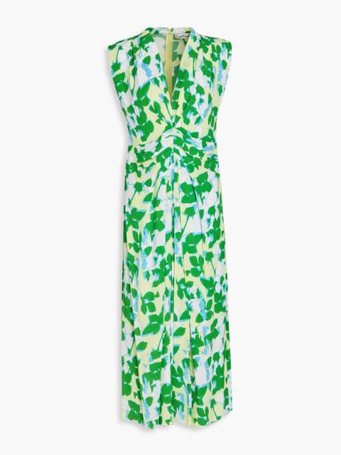 DIANE VON FURSTENBERG Livia pleated printed crepe midi dress