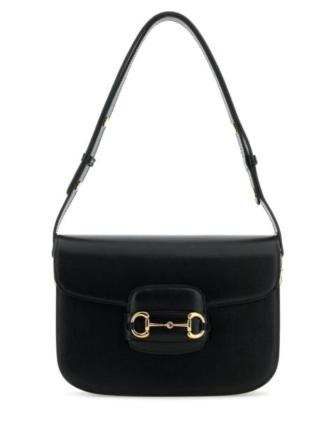 GUCCI Gucci Women Black Leather 1955 Horsebit Shoulder Bag