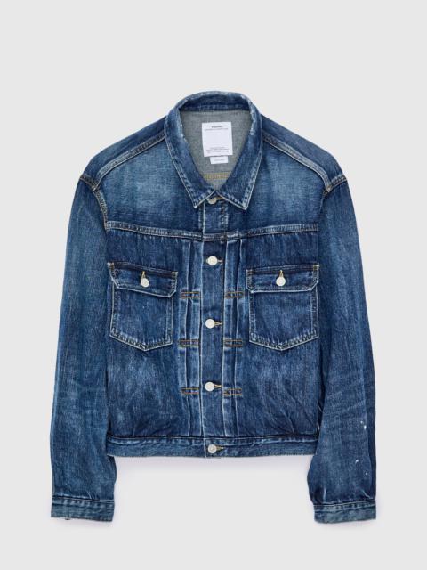 visvim Social Sculpture 101X Damaged Denim JKT in 1010 Washed Indigo