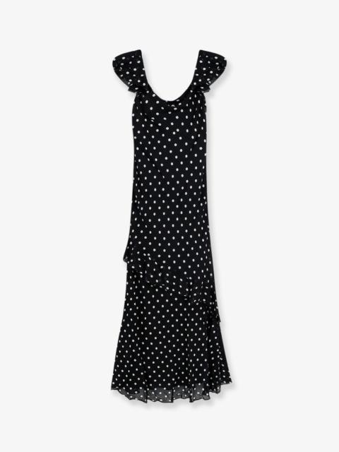 self-portrait Self-Portrait Polka-Dots Viscose Dress Black