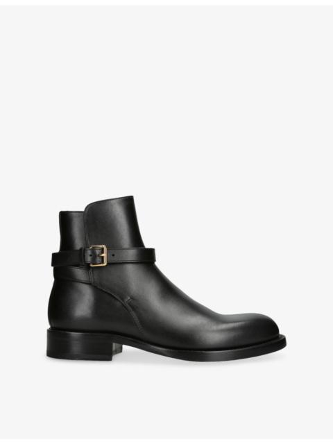 The Row Nobilis Buckle Leather Ankle Boots