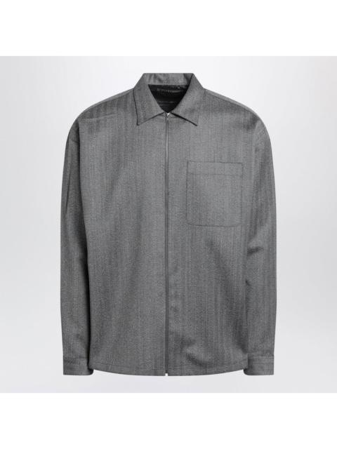 Prada Prada Gray Wool Overshirt With Zip Men