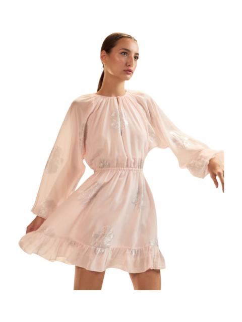 CYNTHIA ROWLEY Cynthia Rowley Silk Lurex Dolman Sleeve Mini Dress in Pink at Nordstrom