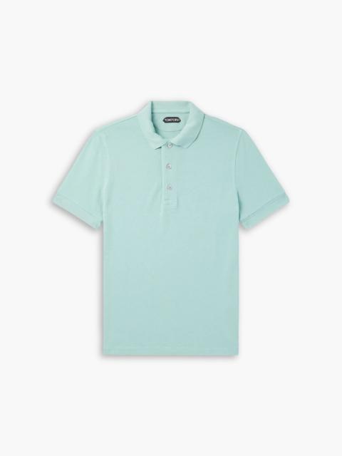 TOM FORD Lyocell and cotton-blend piqué polo shirt