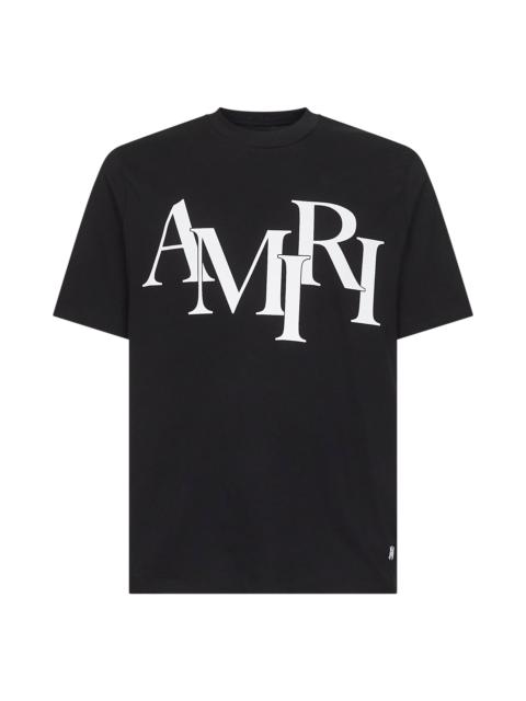 AMIRI Amiri Men Black Amiri Staggered Logo T-Shirt