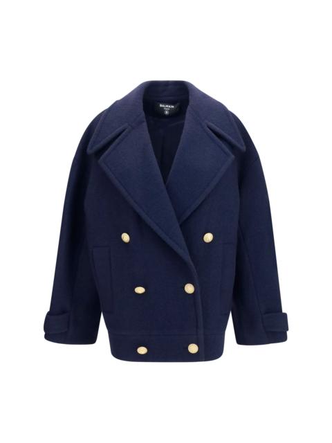 Balmain Balmain Women Double-Breasted Wool Coat With Buttons
