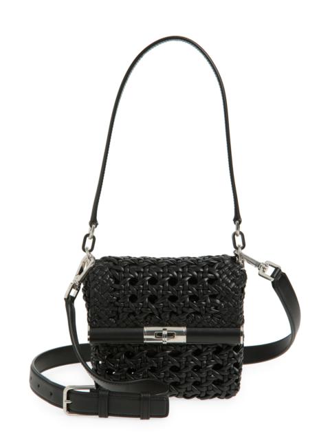Dolce & Gabbana Dolce&Gabbana Marlene Woven Leather Shoulder Bag in Black/Black at Nordstrom