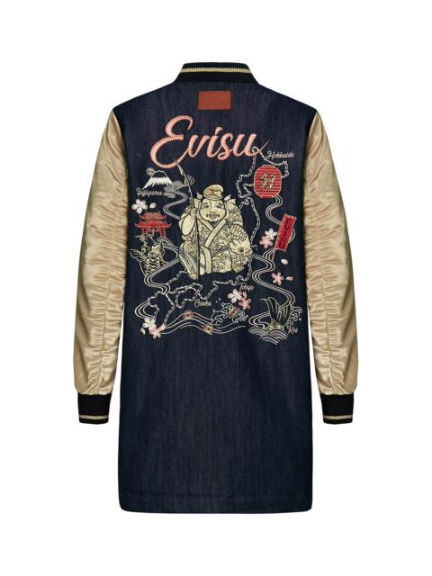 EVISU Denim Blocking Souvenir Long Coat