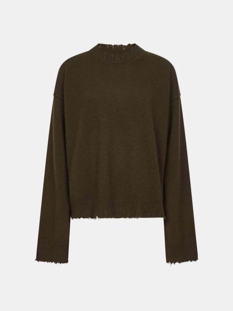 UMA WANG Army Green Long Sleeve Cashmere Sweater