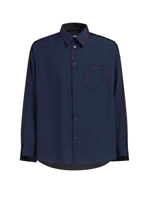 Marni Tropical Wool Shirt With Contrast Back