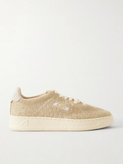 AUTRY Easyknit Suede-trimmed Metallic Knitted Sneakers