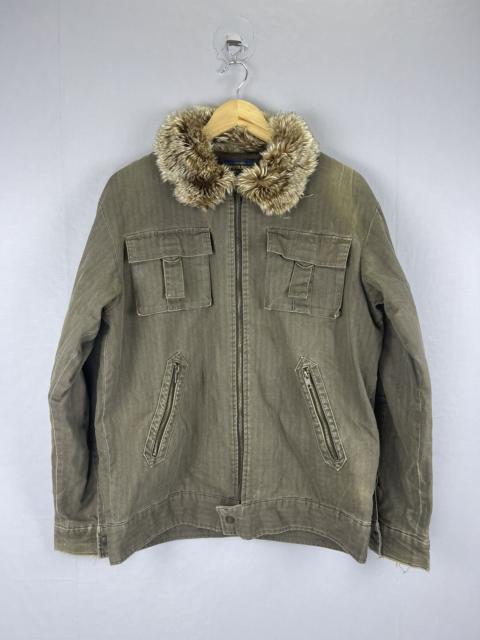 Other Designers If Six Was Nine × Vintage × Woolrich Woolen Mills - Vintage Woolrich Multipocket Faux Fur Collar Zipper Jacket