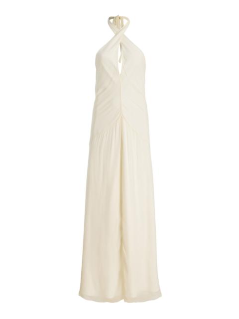 STAUD Luma Crepe Maxi Dress ivory