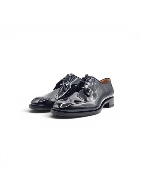 Christian Louboutin Chambeliss Patent Leather Derby Shoes Black EU 39 US 6