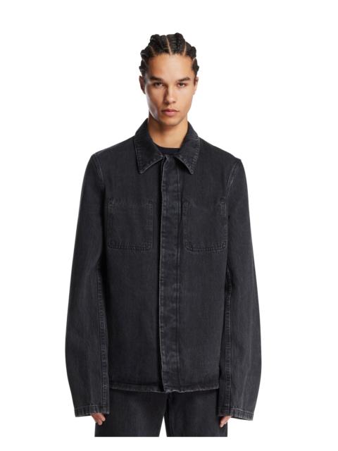 RIER Black Cotton Denim Overshirt