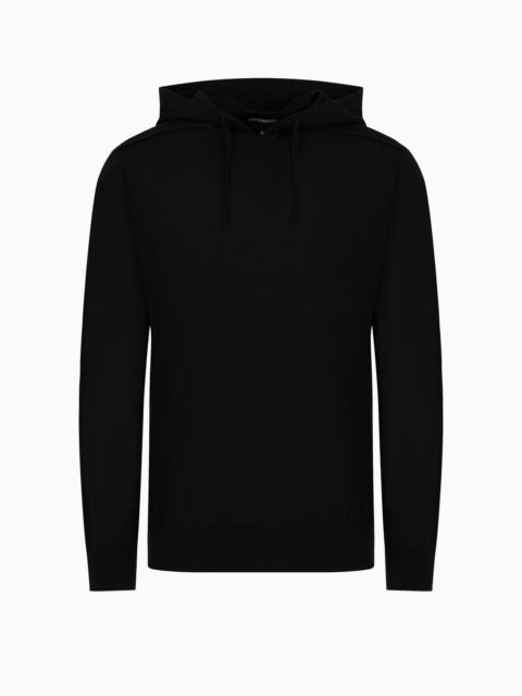 EMPORIO ARMANI ASV Lyocell and wool-blend jumper with hood