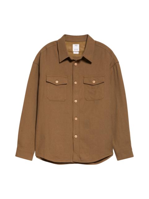 visvim VISVIM Lumber Wool & Linen Button-Up Shirt in Olive at Nordstrom