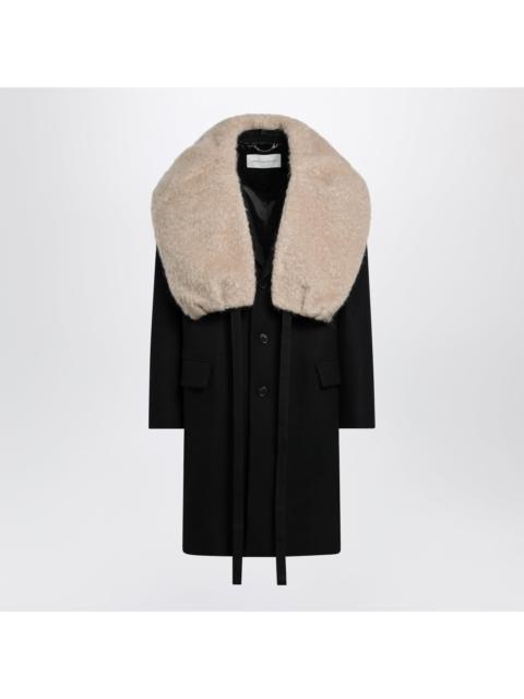 Dries Van Noten Dries Van Noten Black Coat With Removable Neckline Men