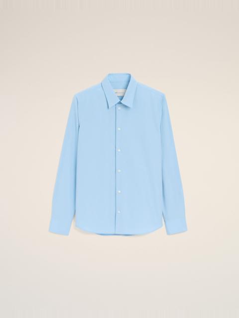 AMI Paris BLUE COTTON TAILOR EMBROIDERED AMI DE COEUR SHIRT