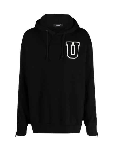 UNDERCOVER LOGO-PATCH COTTON HOODIE