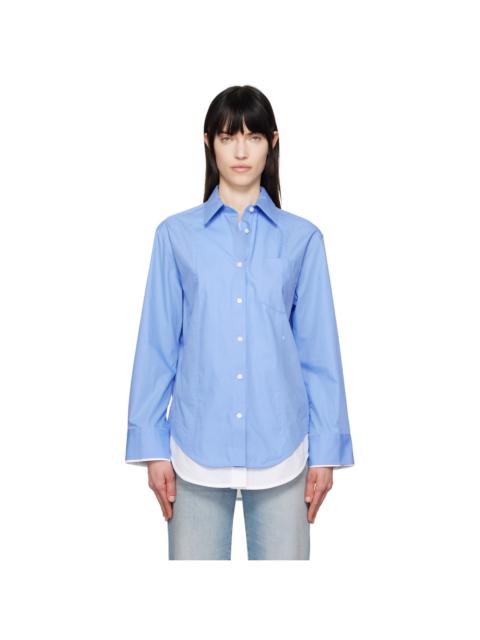 Victoria Beckham Blue & White Relaxed Double-Layer Shirt