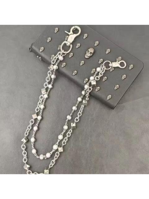 Other Designers Jewelry - Y2K Dice & Pearl Double Layer Wallet Chain - Punk Harajuku
